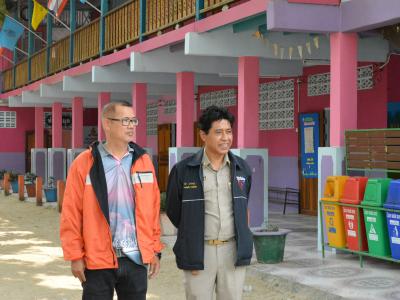 นายกประธานเปิดกิจกรรมกีฬาสีภายในโรงเรียนบ้านกาแร