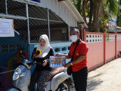 ลงประชาสัมพันธ์โรคโควิด19 ในพื้นที่ตำบลลุโบะบือซา