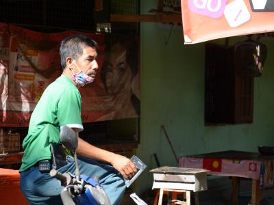 ลงประชาสัมพันธ์โรคโควิด19 ในพื้นที่ตำบลลุโบะบือซา