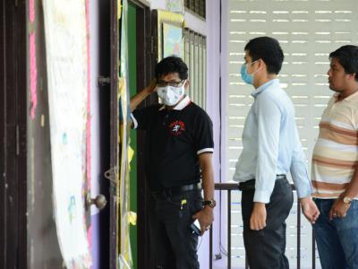 ทำความสะอาดศูนย์กักกันประจำตำบลลุโบะบือซา