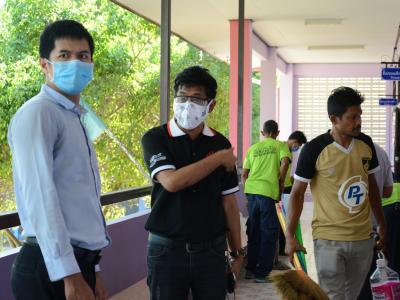 ทำความสะอาดศูนย์กักกันประจำตำบลลุโบะบือซา