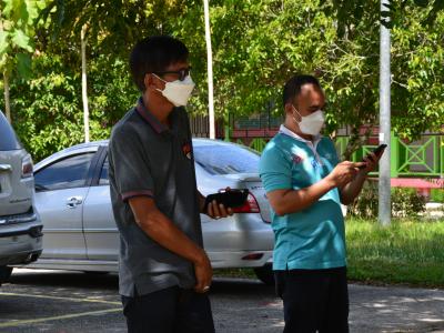 นายกลงพื้นที่ดูสถานที่จะทำศูนย์พักคอย( cI ) ประจำตำบลลุโบะบือซา