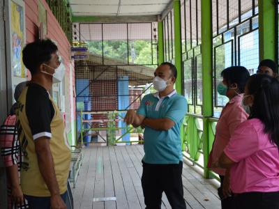 นายกลงพื้นที่ดูสถานที่จะทำศูนย์พักคอย( cI ) ประจำตำบลลุโบะบือซา